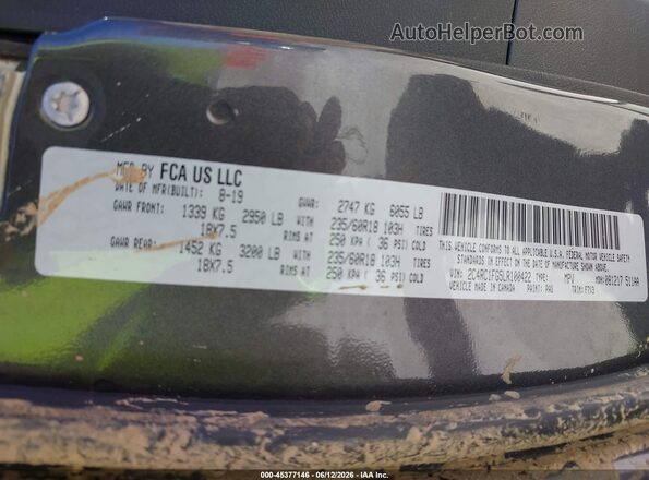 2C4RC1FG5LR100422 2020 CHRYSLER PACIFICA Gray Engine compartment view