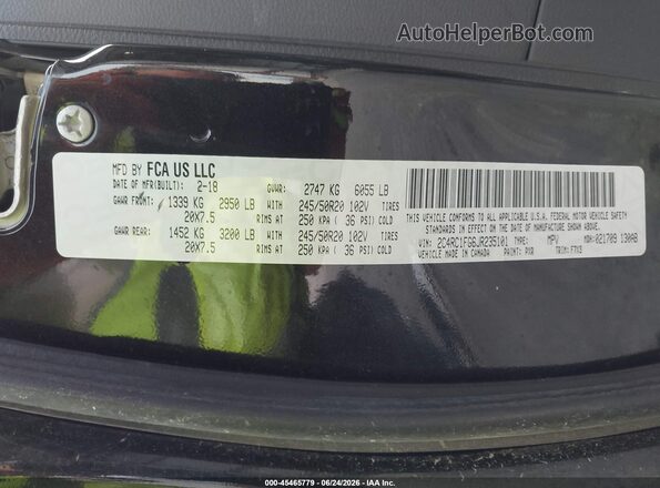 2C4RC1FG6JR235101 2018 CHRYSLER PACIFICA Black Engine compartment view