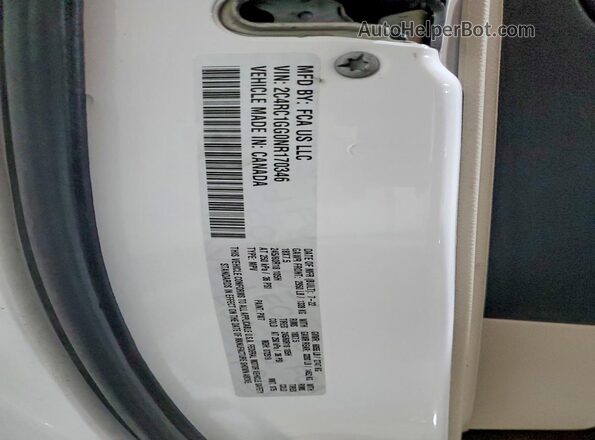 2C4RC1GG0NR170346 2022 CHRYSLER PACIFICA Белый Вид наклейки с VIN-кодом