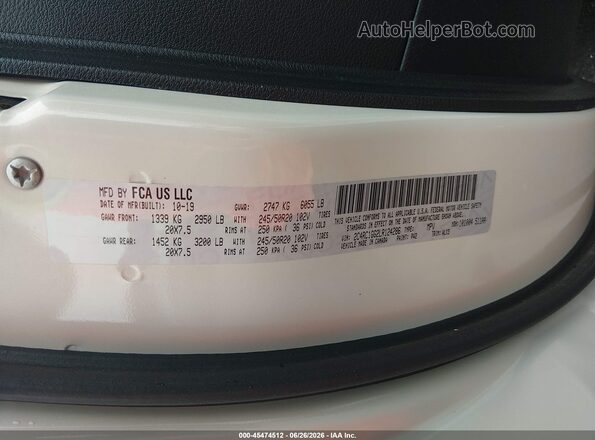 2C4RC1GG2LR124286 2020 CHRYSLER PACIFICA Белый Вид подкапотного пространства