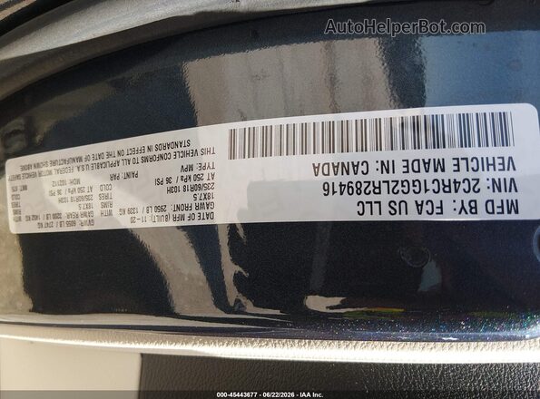 2C4RC1GG2LR289416 2020 CHRYSLER PACIFICA Silver Շարժիչի բաժամունքի տեսք