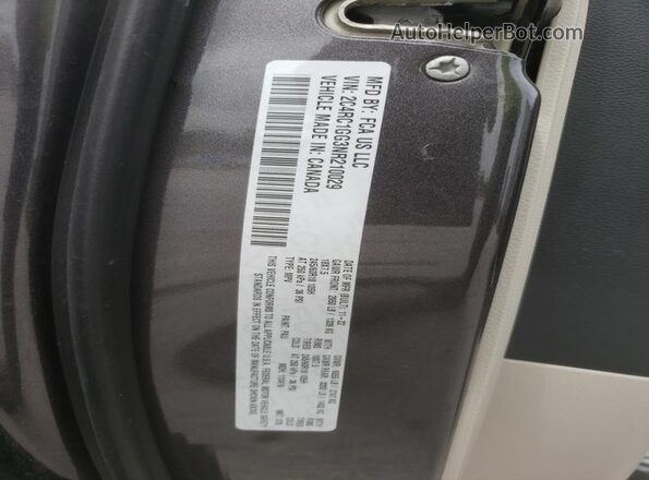 2C4RC1GG3NR210029 2022 CHRYSLER PACIFICA Gray VIN კოდის სტიკერის ხედი