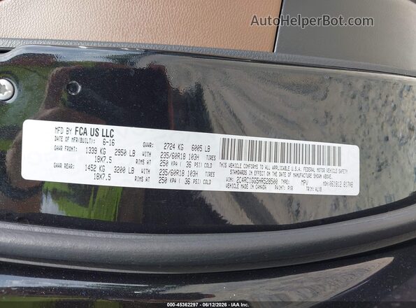 2C4RC1GG5HR528500 2017 CHRYSLER PACIFICA Black Շարժիչի բաժամունքի տեսք