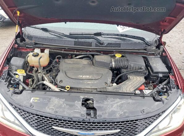 2C4RC1GG5JR252003 2018 CHRYSLER PACIFICA Burgundy ძრავის განყოფილების ხედი