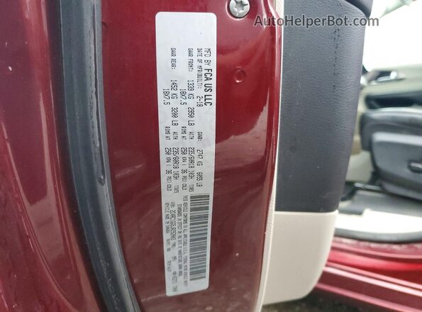 2C4RC1GG5JR252003 2018 CHRYSLER PACIFICA Burgundy VIN კოდის სტიკერის ხედი