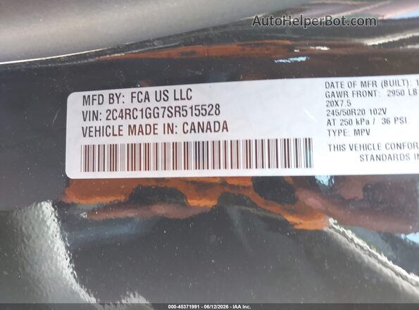 2C4RC1GG7SR515528 2025 CHRYSLER PACIFICA Black 