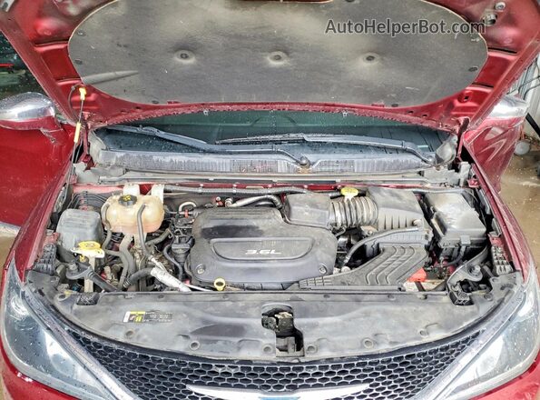 2C4RC1GG8JR252013 2018 CHRYSLER PACIFICA Maroon ძრავის განყოფილების ხედი