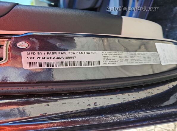 2C4RC1GG8LR159687 2020 CHRYSLER PACIFICA Black VIN კოდის სტიკერის ხედი