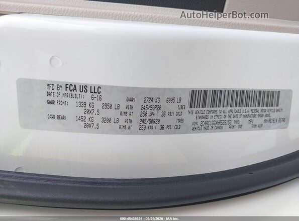 2C4RC1GGXHR528153 2017 CHRYSLER PACIFICA White Engine compartment view