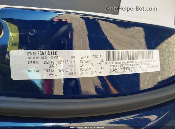 2C4RC1GGXHR643402 2017 CHRYSLER PACIFICA Blue Շարժիչի բաժամունքի տեսք