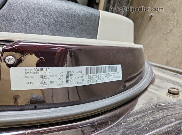 2C4RC1H70JR125142 2018 CHRYSLER PACIFICA Черный Вид наклейки с VIN-кодом