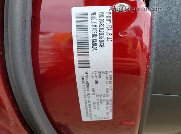 2C4RC1L70LR288139 2020 CHRYSLER PACIFICA Burgundy VIN კოდის სტიკერის ხედი
