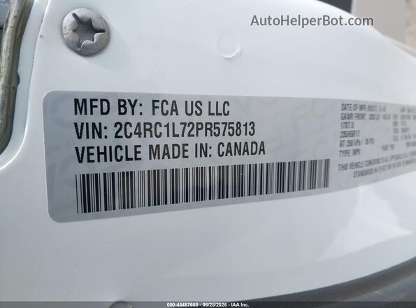 2C4RC1L72PR575813 2023 CHRYSLER PACIFICA White ძრავის განყოფილების ხედი