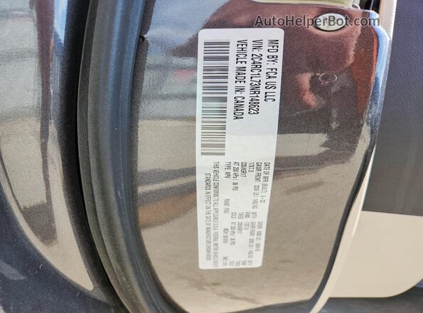 2C4RC1L73NR148623 2022 CHRYSLER PACIFICA Gray VIN კოდის სტიკერის ხედი