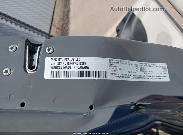 2C4RC1L74PR618287 2023 CHRYSLER PACIFICA Gray Вид підкапотного простору