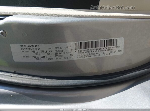2C4RC1N72JR105513 2018 CHRYSLER PACIFICA Серебряный Вид подкапотного пространства