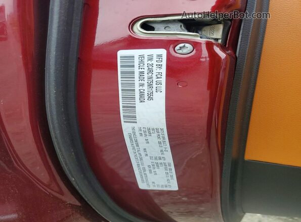2C4RC1N75NR175545 2022 CHRYSLER PACIFICA Red VIN կոդի պիտակի տեսք