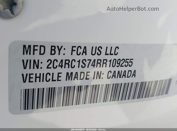 2C4RC1S74RR109255 2024 CHRYSLER PACIFICA White Engine compartment view