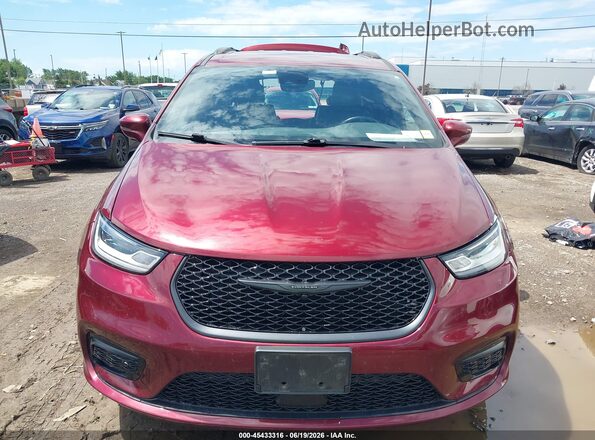 2C4RC3BGXMR599804 2021 CHRYSLER PACIFICA Maroon Widok deski rozdzielczej