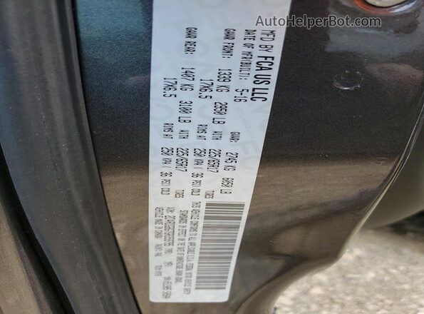 2C4RDGBG7GR359795 2016 DODGE GRAND Charcoal Vista de la etiqueta del VIN