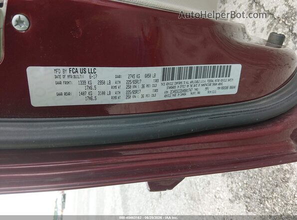 2C4RDGCG5HR801747 2017 DODGE GRAND CARAVAN Maroon Engine compartment view