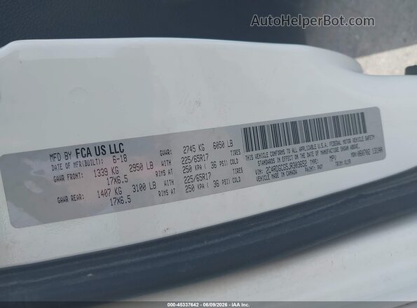 2C4RDGCG5JR303652 2018 DODGE GRAND CARAVAN White Вид підкапотного простору