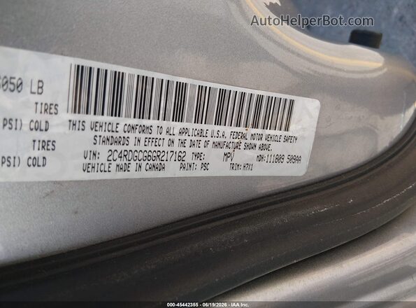 2C4RDGCG6GR217162 2016 DODGE GRAND CARAVAN Silver 