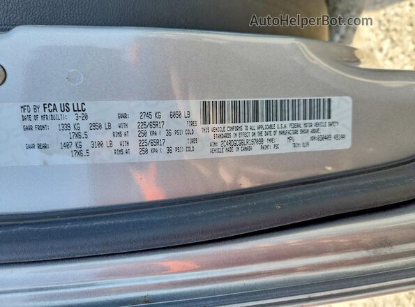 2C4RDGCG6LR197098 2020 DODGE GRAND Silver 360 interior view