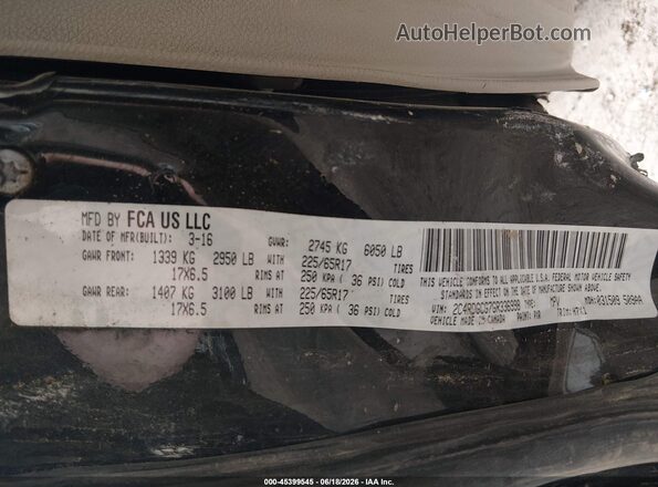 2C4RDGCG7GR336998 2016 DODGE GRAND CARAVAN Dark Blue Widok komory silnika
