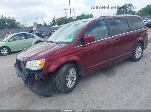 2C4RDGCG7JR325104 2018 DODGE GRAND CARAVAN Burgundy წინა მარცხენა ხედი სამი მეოთხედიდან