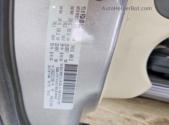 2C4RDGCG7LR173862 2020 DODGE GRAND Silver VIN კოდის სტიკერის ხედი