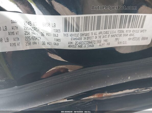 2C4RDGCG9HR791868 2017 DODGE GRAND CARAVAN Black Вид підкапотного простору