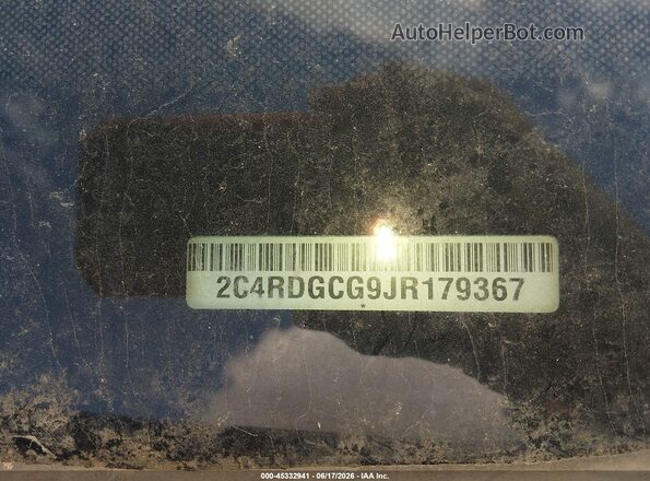 2C4RDGCG9JR179367 2018 DODGE GRAND CARAVAN Черный Вид подкапотного пространства