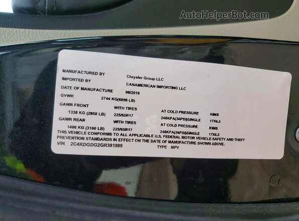 2C4RDGDG2GR381989 2016 DODGE GRAND Black Սալոնի 360 աստիճան տեսք