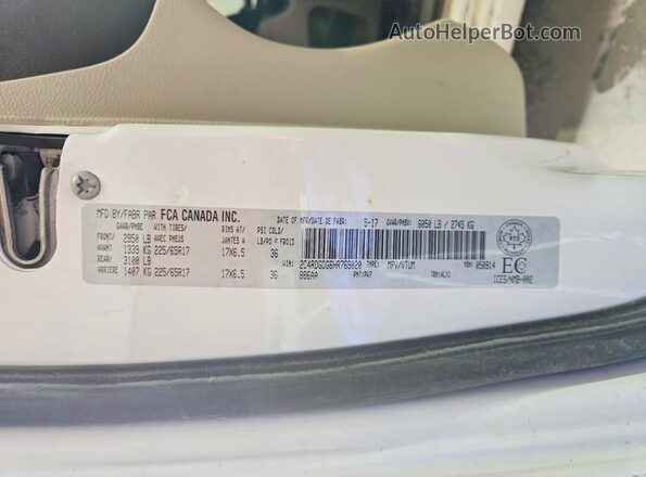 2C4RDGDG6HR769020 2017 DODGE GRAND White Вид наклейки з VIN-кодом