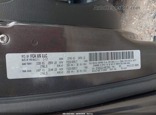 2C4RDGEG1HR672001 2017 DODGE GRAND CARAVAN Gray Engine compartment view