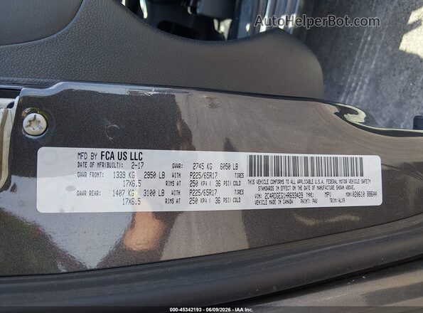 2C4RDGEG1HR693429 2017 DODGE GRAND CARAVAN Gray Engine compartment view