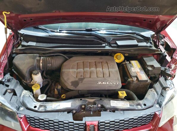 2C4RDGEG2JR196220 2018 DODGE GRAND Red ძრავის განყოფილების ხედი