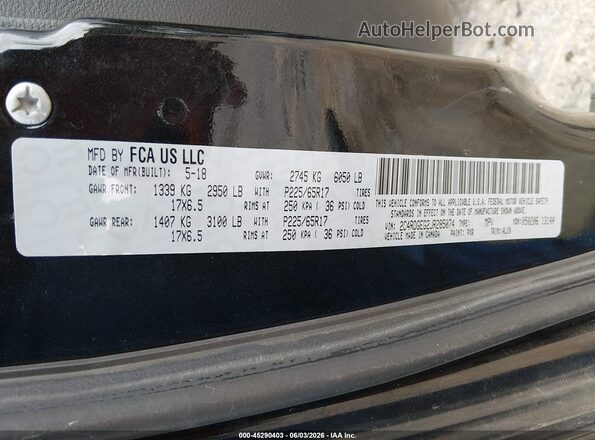 2C4RDGEG2JR285074 2018 DODGE GRAND CARAVAN Black 