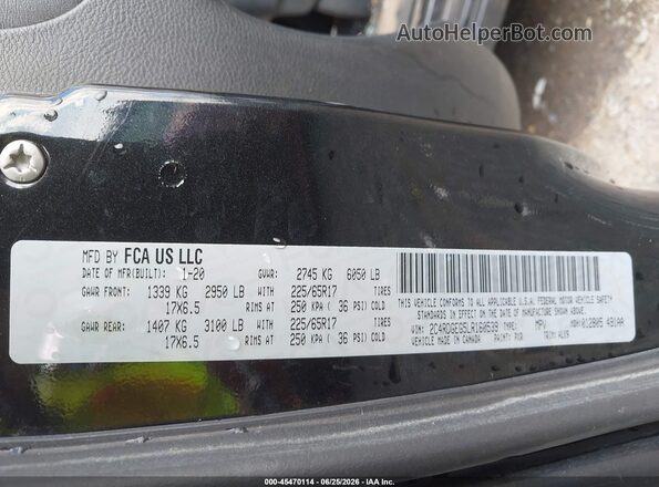 2C4RDGEG5LR160539 2020 DODGE GRAND CARAVAN Black ძრავის განყოფილების ხედი