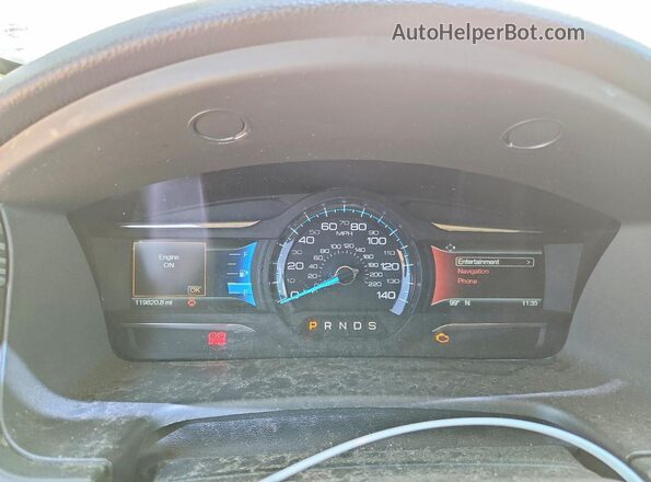 2FMGK5C89KBA10157 2019 FORD FLEX Silver Widok zestawu wskaźników