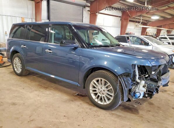 2FMHK6C86KBA30585 2019 FORD FLEX Blue Delantero derecho
