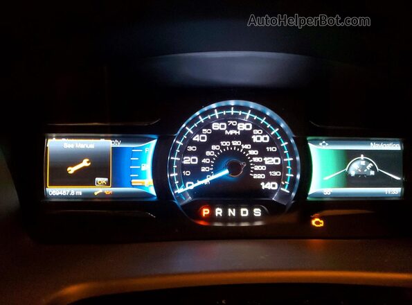 2FMHK6C86KBA30585 2019 FORD FLEX Blue Vista del cuadro de instrumentos