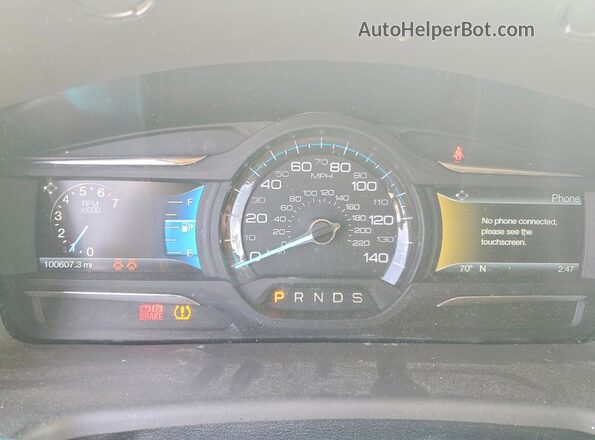 2FMHK6D89KBA22611 2019 FORD FLEX Silver Вид щитка приладів