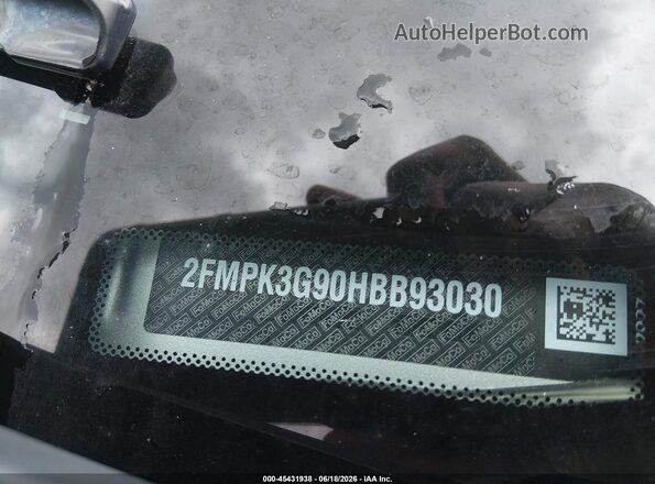 2FMPK3G90HBB93030 2017 FORD EDGE Silver Вид щитка приладів