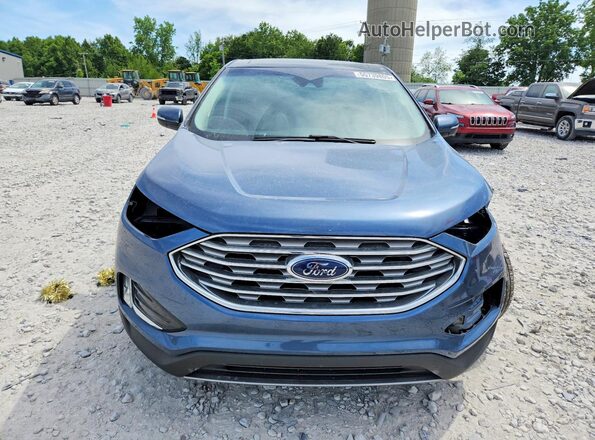 2FMPK3J90KBB79418 2019 FORD EDGE Blue Вид спереду