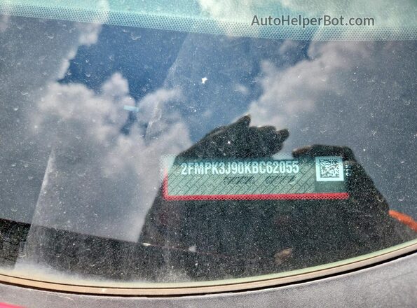 2FMPK3J90KBC62055 2019 FORD EDGE Красный Вид наклейки с VIN-кодом
