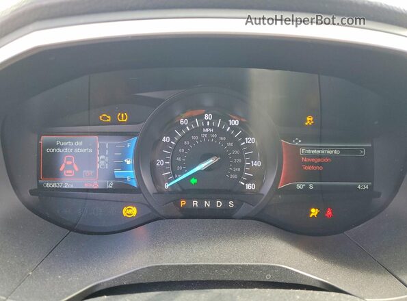 2FMPK3J90KBC75663 2019 FORD EDGE White Սարքավորումների վահանակի տեսք