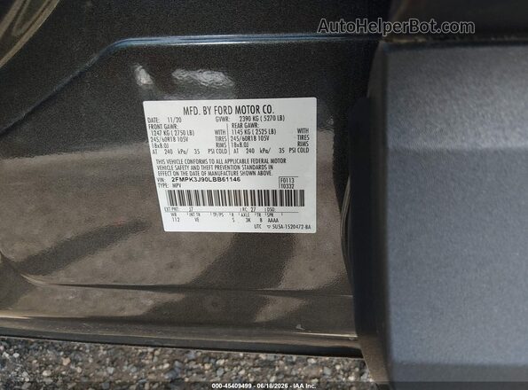 2FMPK3J90LBB61146 2020 FORD EDGE Gray Engine compartment view