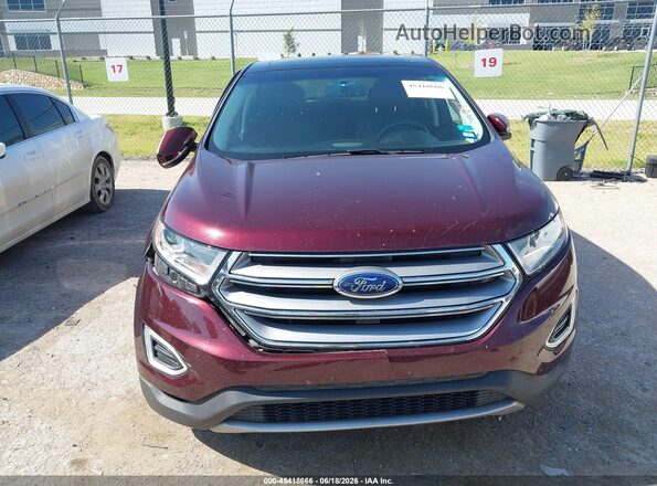 2FMPK3J91HBB04879 2017 FORD EDGE Maroon Instrument cluster view